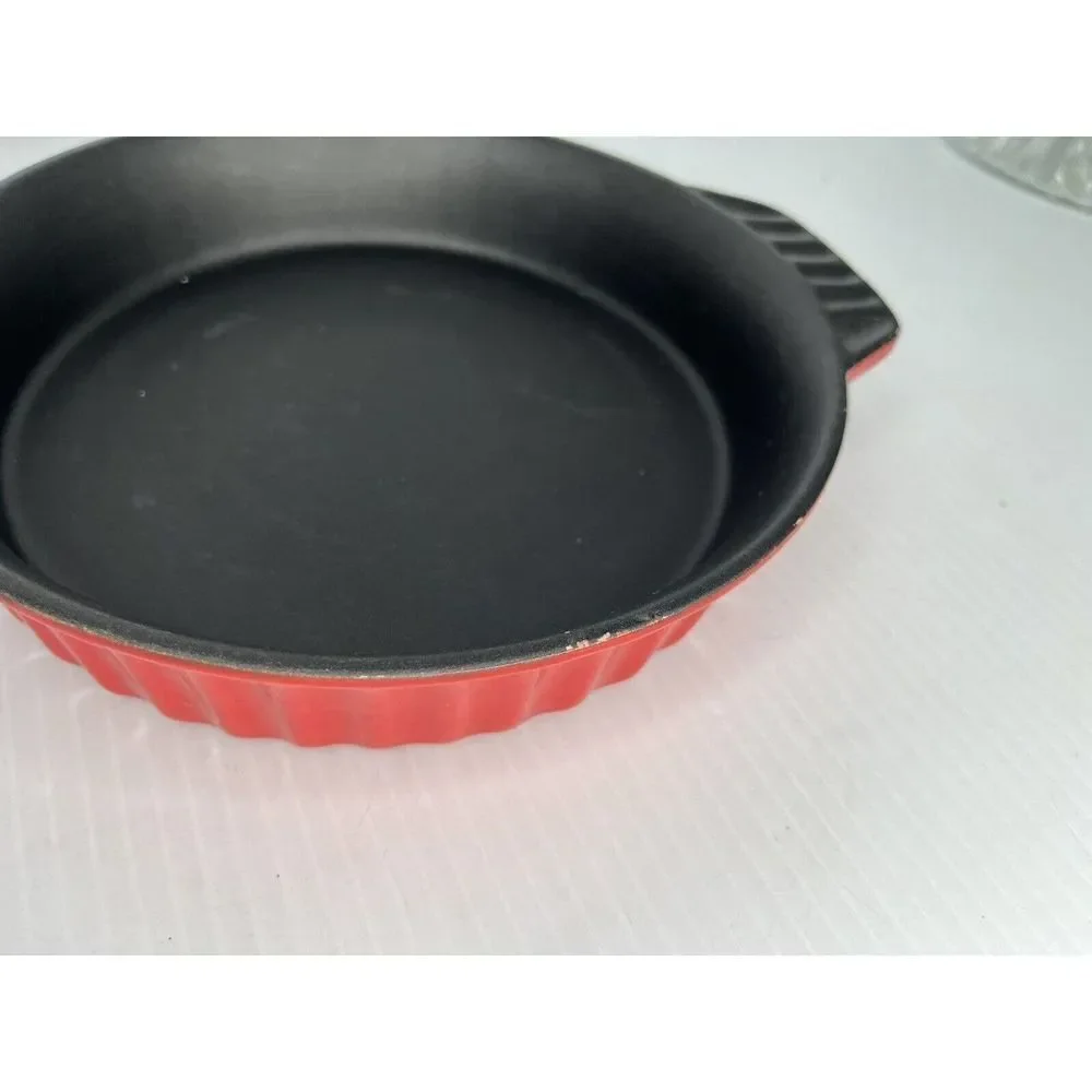 Red Crockpot Stoneware Round Baking Dish 10